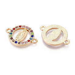 Religion Alloy Colorful Rhinestone Ring with Virgin Mary Connector Charms&nbsp;LS-PALLOY-TAC0127-10KCG