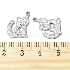 201 Stainless Steel Rhinestone Pendants&nbsp;STAS-V005-05P-01