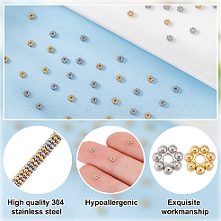 60Pcs 2 Colors 304 Stainless Steel Spacer Beads&nbsp;STAS-HY0001-49