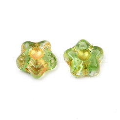 Electroplate and Golden Metal Enlaced Glass Beads&nbsp;EGLA-T029-02F