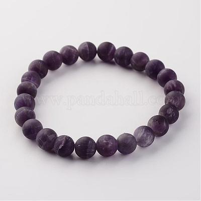 Natural Amethyst Beads Stretch Bracelets&nbsp;BJEW-JB02445-04-1