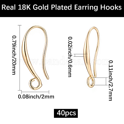 40Pcs Brass Earring Hooks&nbsp;KK-BBC0021-73-1