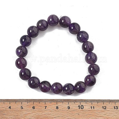 Natural Amethyst Bead Stretch Bracelets&nbsp;BJEW-K212-C-034-1