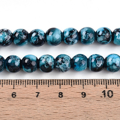 Baking Paint Glass Beads Strands&nbsp;DGLA-N003-8mm-A08-1