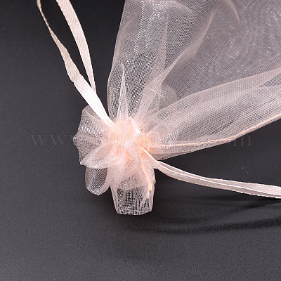 Rectangle Organza Drawstring Bags&nbsp;CON-PW0001-054B-1