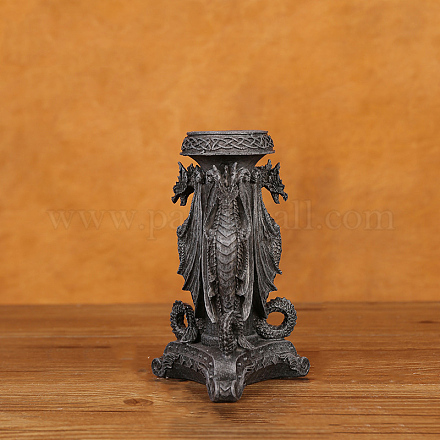 Halloween Theme Resin Candle Holder DARK-PW0001-093C-1
