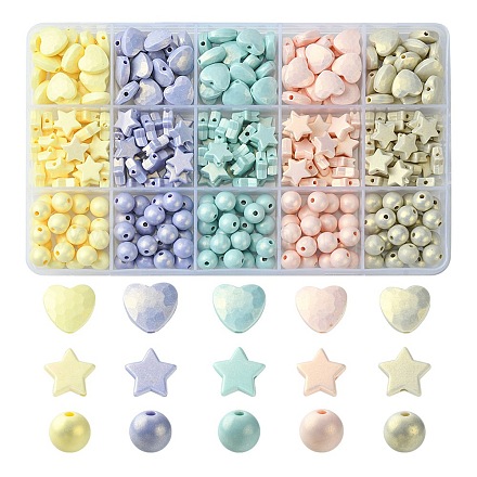 325Pcs Spray Painted Acrylic Beads MACR-YW0002-55-1