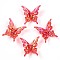 Transparent Acrylic Beads, Butterfly, AB Color Plated, Crimson, 25x25x8.5mm, Hole: 1.5mm, about 580pcs/500g