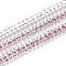 Iron Rhinestone Cup Chains, with Spool, Silver, Hot Pink, 8.5x3mm, about 14.99 Feet(4.57m)/Roll