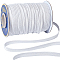 Polyester Ribbon, Flat, White, 3/8 inch(10x1.5mm), about 60.15 Yards(55m)/Roll