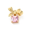 Rack Plating Brass Pendants, with Glass, Long-Lasting Plated, Lead Free & Cadmium Free, Bowknot with Square, Real 18K Gold Plated, 15x15.5x5.5mm, Hole: 1.4mm