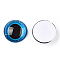 Glass Cabochons, Half Round with Eye, Deep Sky Blue, 20x6.5mm