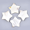 Freshwater Shell Big Pendants, Star, Creamy White, 65~66.5x68~70.5x4~6mm, Hole: 2mm