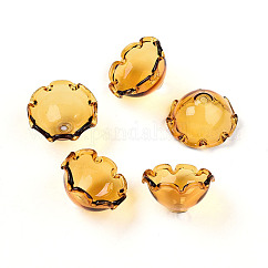 Glass Bead Cone for Wind Chimes Making, Multi-Petal, Flower, Goldenrod, 21~24.5x13mm, Hole: 2mm
