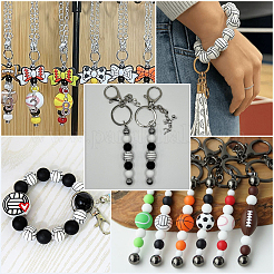 32Pcs All Kinds of Sports Balls Silicone Beads&nbsp;SIL-SC0003-24