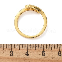 Brass Micro Pave Cubic Zirconia Finger Rings&nbsp;RJEW-C120-30A-G