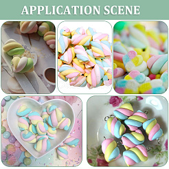 18Pcs 6 Colors Resin Artificial Marshmallow Model&nbsp;DIY-SC0030-90