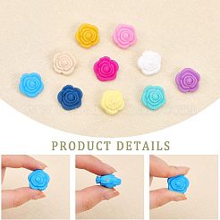 40Pcs 10 Colors Food Grade Eco-Friendly Silicone Focal Beads&nbsp;SIL-CA0001-46