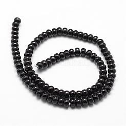Natural Black Onyx Beads Strands&nbsp;G-P161-19-6x4mm