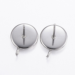 Non-Tarnish 304 Stainless Steel Stud Earring Settings&nbsp;STAS-H380-D-13P