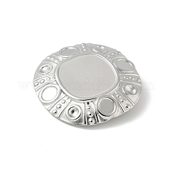 304 Stainless Steel Pendant Cabochon Settings&nbsp;STAS-D376-12P
