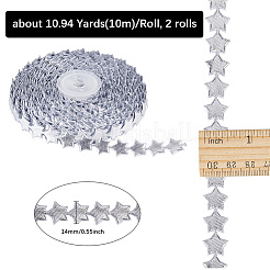 2 Rolls Cloth Star Lace Trims&nbsp;STIC-GF0001-37A