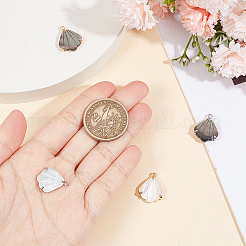 4Pcs 4 Styles Rack Plating Brass Pave Shell Pendants&nbsp;KK-GO0001-66