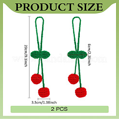 2Pcs Polyester Cherry Pendant Decorations&nbsp;HJEW-MA0001-01