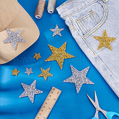64Pcs 8 Styles Star Glitter Hotfix Rhinestone&nbsp;FIND-PH0023-19