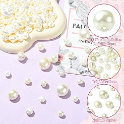 About 660 Pcs 330G 11 Styles 1-Hole ABS Plastic Imitation Pearl Buttons&nbsp;BUTT-CJ0001-08