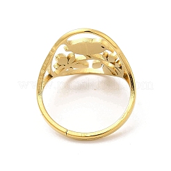 Ion Plating(IP) 304 Stainless Steel Bird Adjustable Ring for Women&nbsp;RJEW-L107-034G