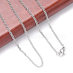 Tarnish Resistant 304 Stainless Steel Cable Chain Necklaces&nbsp;STAS-O037-120P