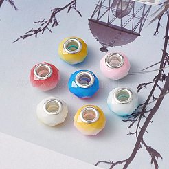 14Pcs 7 Colors Glass European Beads&nbsp;GPDL-YW0001-03