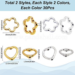 120Pcs 4 Styles Tibetan Style Alloy Bead Frames&nbsp;TIBE-SP0001-14