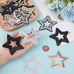 20Pcs 5 Colors Polyester with Plastic Paillette Sew On Patches&nbsp;PATC-CY0001-69