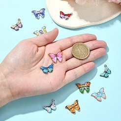 15Pcs 15 Styles Light Gold Tone Alloy Enamel Pendants&nbsp;ENAM-YW0004-41
