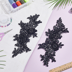 1 Pair Acrylic Embroider Thread Iron on/Sew On Patches&nbsp;PATC-HY0002-08A