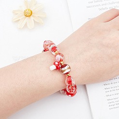 38Pcs 7 Style Handmade Luminous Inner Flower Lampwork Beads&nbsp;LAMP-OC0001-45