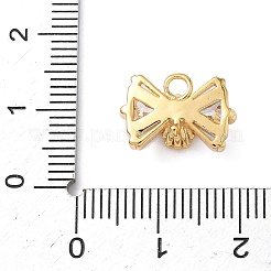 Brass Pave Clear Cubic Zirconia Bowknot Links&nbsp;KK-D024-15G