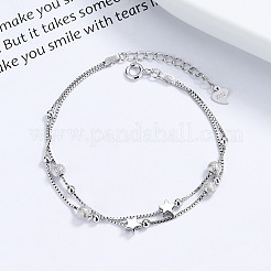 925 Sterling Silver Box Chain Multi-strand Bracelets&nbsp;FS-WGFF458-01