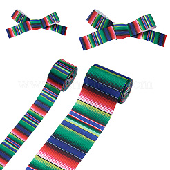 2Rolls 2 Styles Stripe Pattern Printed Polyester Grosgrain Ribbon&nbsp;OCOR-TA0001-37L