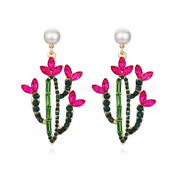 Alloy Rhinestone Dangle Stud Earrings&nbsp;FS-WG80587-01