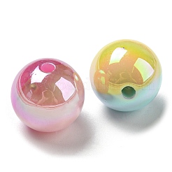 UV Plating Rainbow Iridescent Opaque Acrylic Beads&nbsp;X-MACR-D081-02