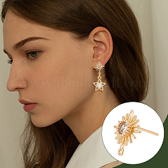 Brass Micro Clear Cubic Zirconia Stud Earring Findings&nbsp;KK-UN0002-65