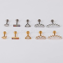 G23 Titanium Micro Pave Clear Cubic Zirconia Internally Threaded Labrets&nbsp;WG2497D-09