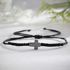 3Pcs Synthetic Stone Cross Braided Cord Adjustable Bracelet Sets&nbsp;CC2534-2