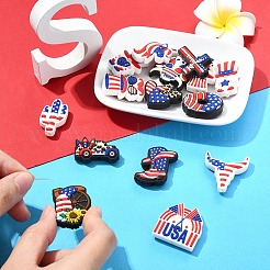 15Pcs 15 Styles Independence Day Theme Silicone Beads&nbsp;SIL-YW0001-81