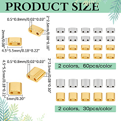 180Pcs 4 Styles 2-Hole Glass Seed Beads&nbsp;SEED-ME0001-09B