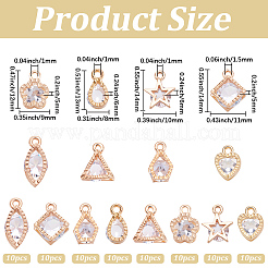 80Pcs 8 Styles Alloy Pendants&nbsp;ZIRC-SP0001-13KCG