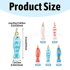 10Pcs 5 Colors Brass Enamel Pendants&nbsp;KK-TA0008-42